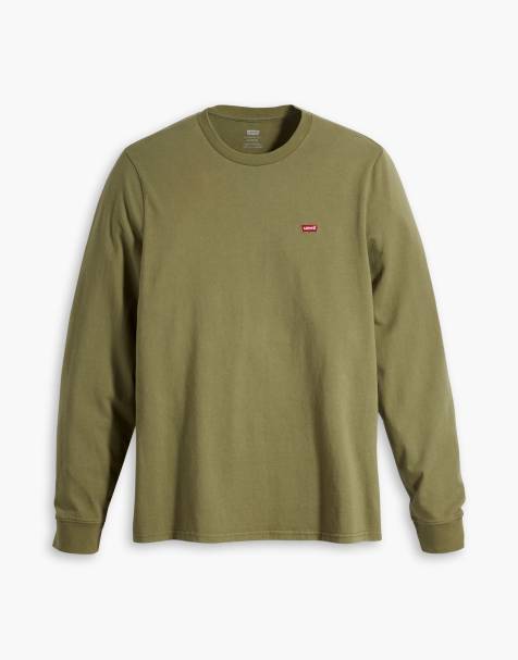 Levi's - Maglietta a maniche lunghe verde con piccolo logo batwing - view 1
