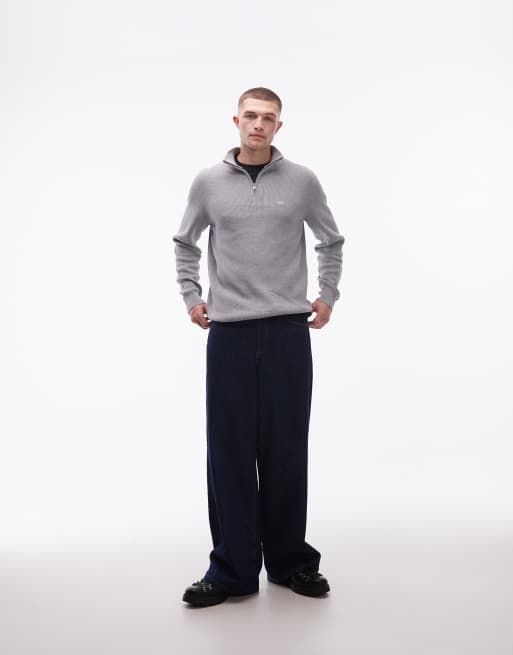 Levi's - Maglione grigio chiaro con zip corta, 2 di 5