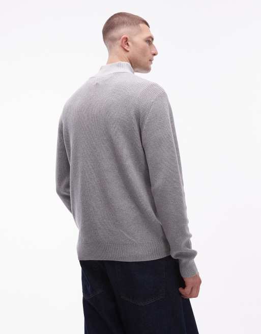 Levi's - Maglione grigio chiaro con zip corta, 3 di 5