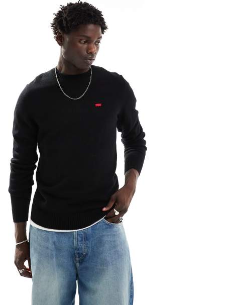 Levi's - Maglione lavorato nero con logo batwing - view 1