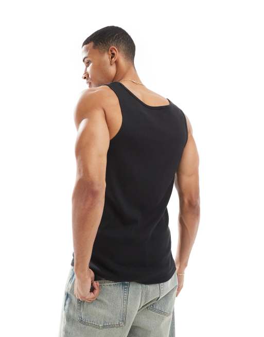 Levi's - Mainline - Lot de 2 débardeurs côtelés - Noir et blanc, 3 de 4