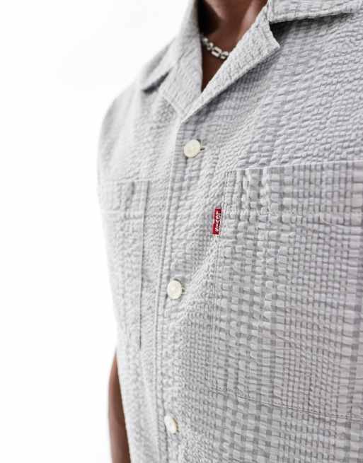Levi's - Makkelijke gestreepte co-ord set van overhemd en chino short in blauw