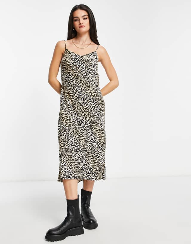 Levi's marietts slip dress in leopard print