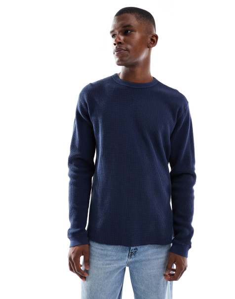 Levi's – Marinblå, våfflad t-shirt med långa ärmar - view 1