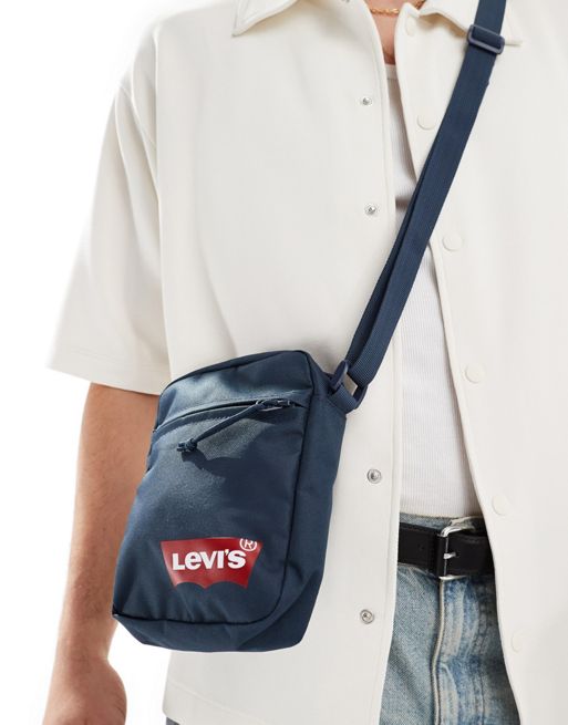 Levi's - MArineblå crossbody-taske med flagermuslogo