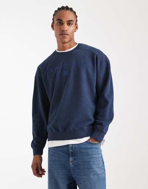 Levi's - Marineblå sweatshirt med rund hals og broderet logo i firkantet pasform - view 1