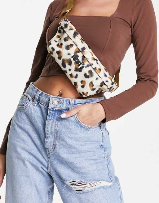 Levi's - Marsupio con stampa leopardata e logo 