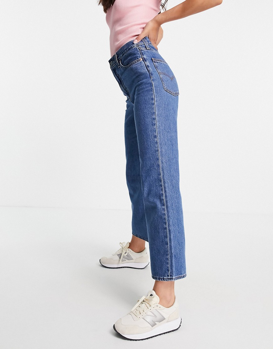 levi's math club flared jeans in mid wash-blue