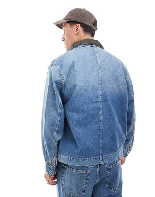 Levi's – Mechanics – Jeansjacke im Trucker-Design in Hellblau mit durchgängigem Reißverschluss, 2 von 4