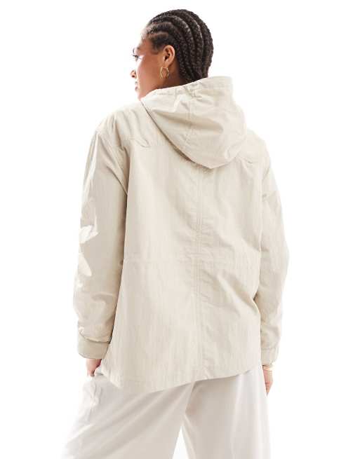 Levi s Melina Rain jacket in cream with hood ASOS