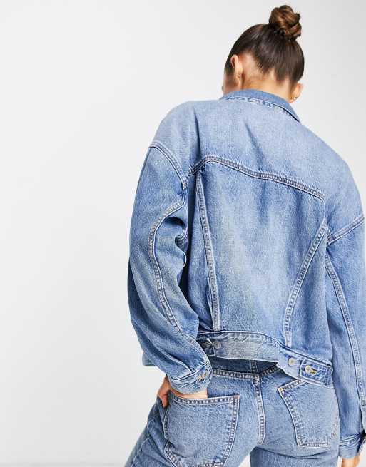 Levi's – Mellanblå truckerjacka i 90-talsstil , 3 av 4