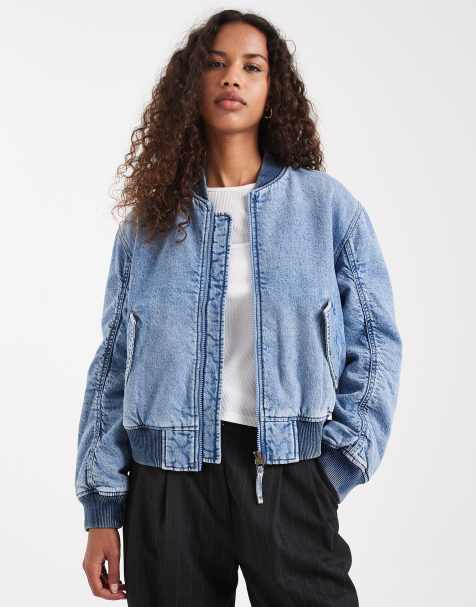 Levi's - Mellemblå bomber-denimjakke i westernstil - view 1