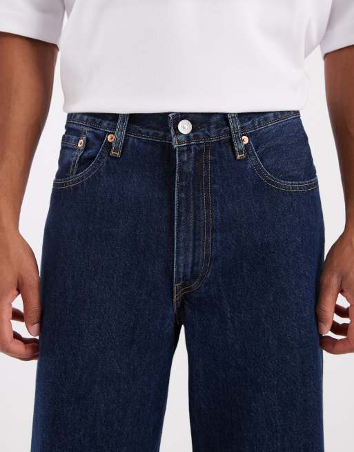 Levi's - Mellemblå posede jeans med vide ben, 4 af 5