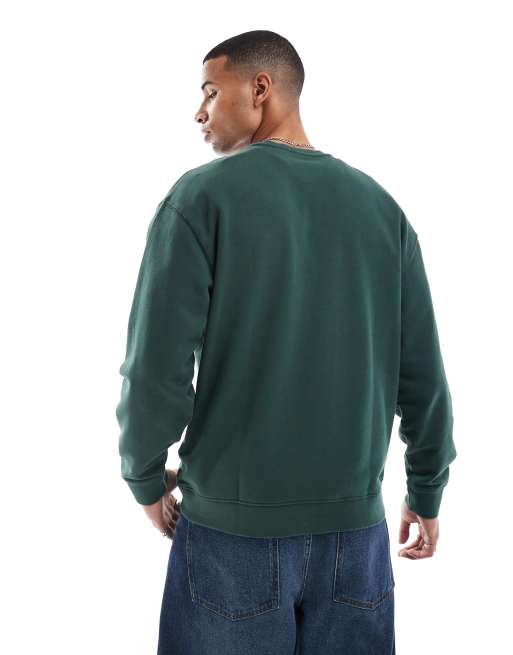 Levi's - Mellemgrøn sweatshirt med tonet college-logo i afslappet pasform, 4 af 4