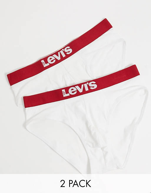 Levis mens 2 pack solid basic brief in white