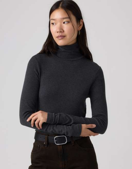 Levi's Mia langärmliges Rollkragen-T-Shirt in Schwarz, 4 von 4