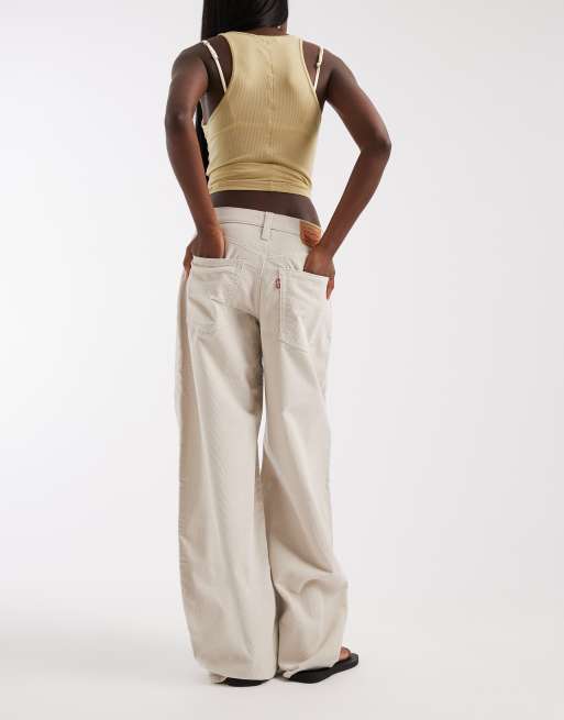 Levi's middy balloon denim jeans in beige, 3 van 5