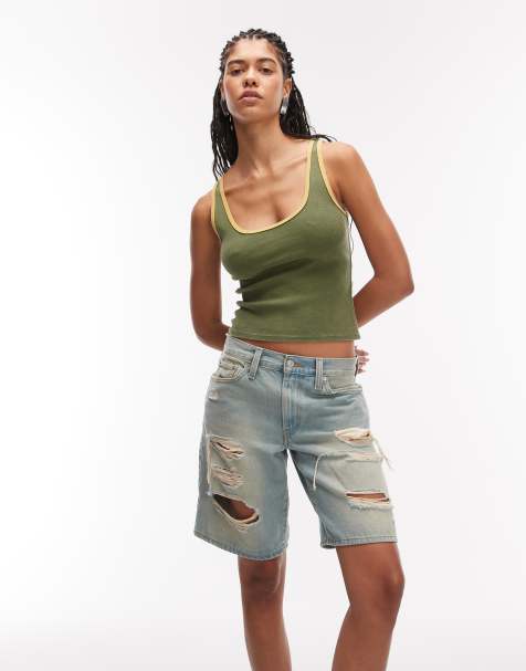 Levi's - Middy - Bermuda en jean déchiré - Bleu clair - view 1