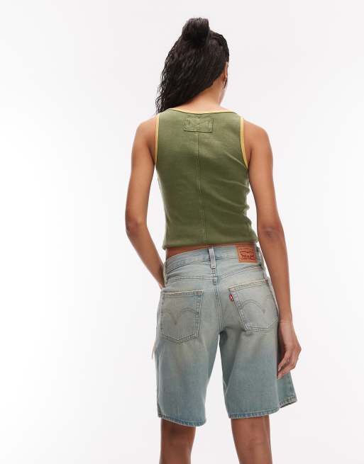 Levi's - Middy - Bermuda en jean déchiré - Bleu clair, 3 de 4
