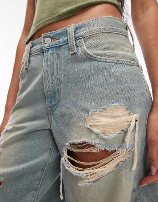 Levi's - Middy - Bermuda en jean déchiré - Bleu clair, 4 de 4