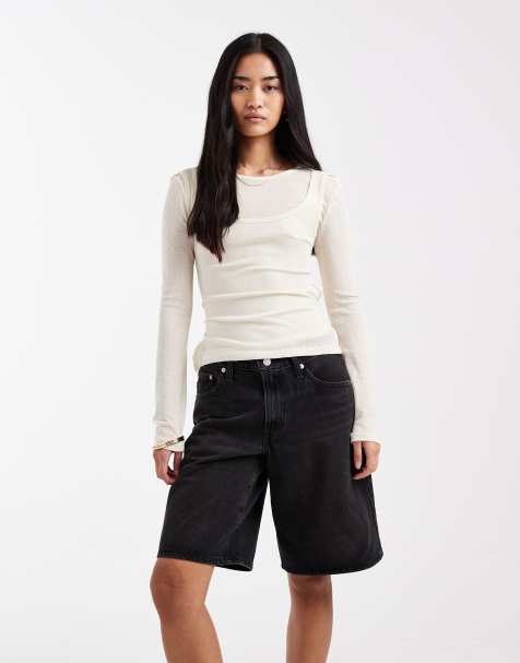 Levi's – Middy – Jeans-Jorts in verwaschenem Schwarz - view 1