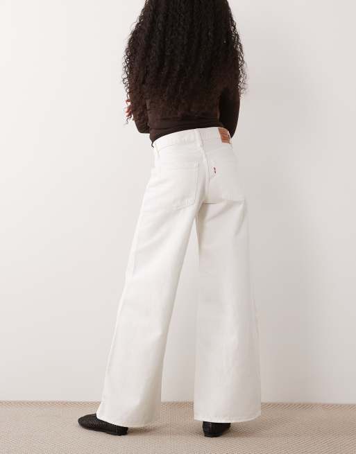 Levi's middy jeans med brede ben i hvid denim, 3 af 5