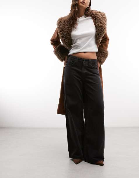 Levi's middy jeans med brede ben i sort - view 1
