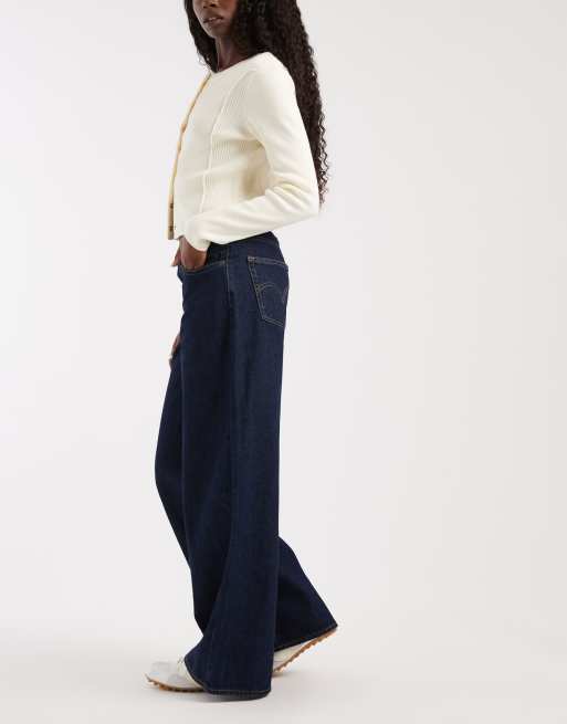 Levi's middy jeans med vida ben i mörk tvätt, 3 av 5