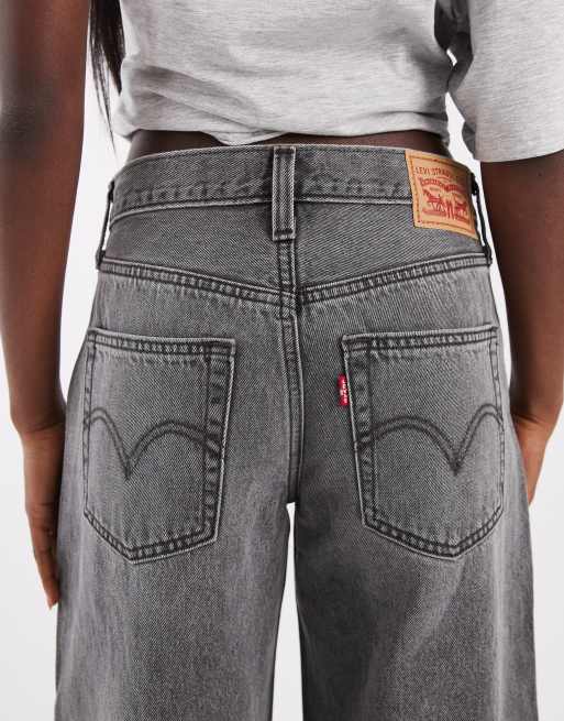 Levi's middy jeans med vida ben i svart, 4 av 5