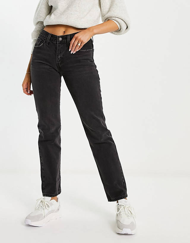 Levi's - middy knee rip straight leg jeans in black