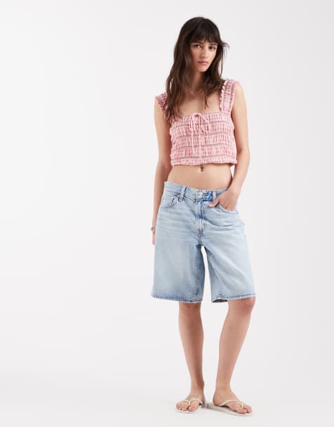 Levi's – Middy – Ljusblå, långa jeansshorts - view 1