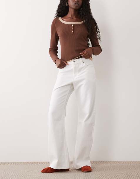 Levi's middy loose boot denim jeans in ecru - view 1
