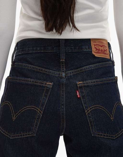 Levi's middy loose boot denim jeans in indigo blue, 5 of 5