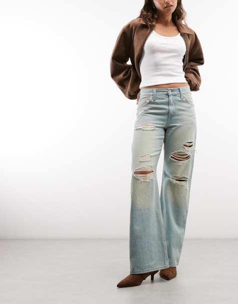 Levi's - Middy Loose Boot - Jeans bootcut taglio ampio con strappi lavaggio vintage chiaro - view 1