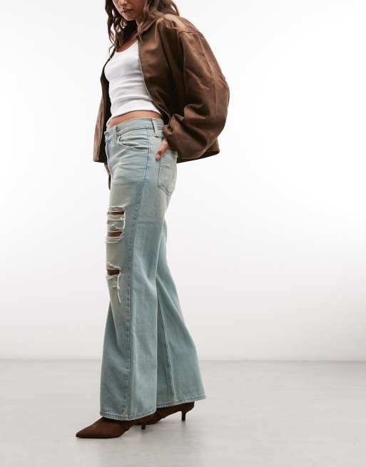 Levi's - Middy Loose Boot - Jeans bootcut taglio ampio con strappi lavaggio vintage chiaro, 2 di 5