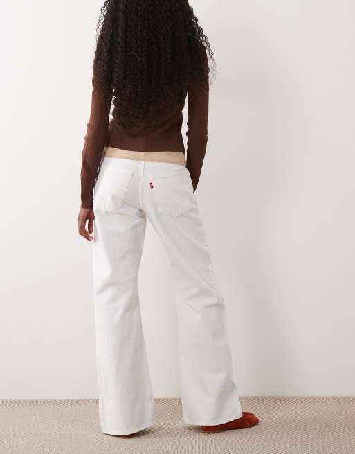 Levi's Middy loose bootcut-jeans i vitt, 3 av 5
