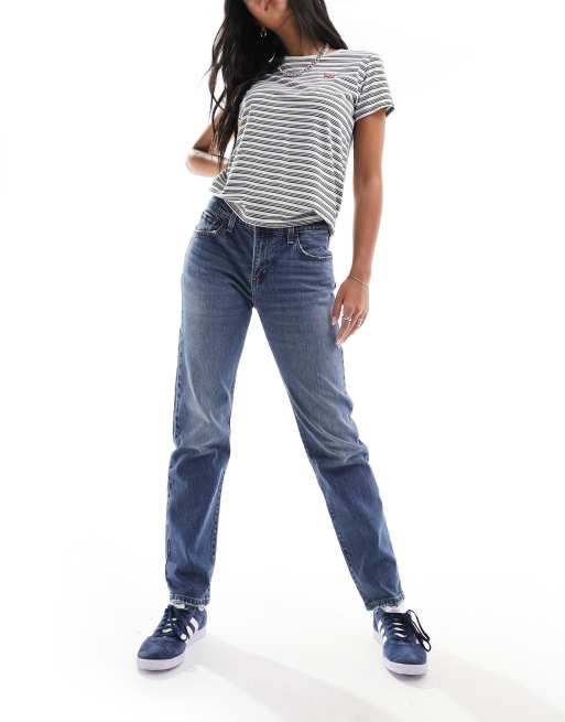 Levi's - Middy - Mid Rise-jeans med lige ben i mellemblå vask