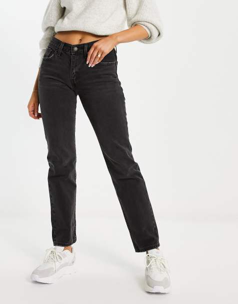 Levi's – Middy – Svarta jeans med raka ben och knärevor - view 1