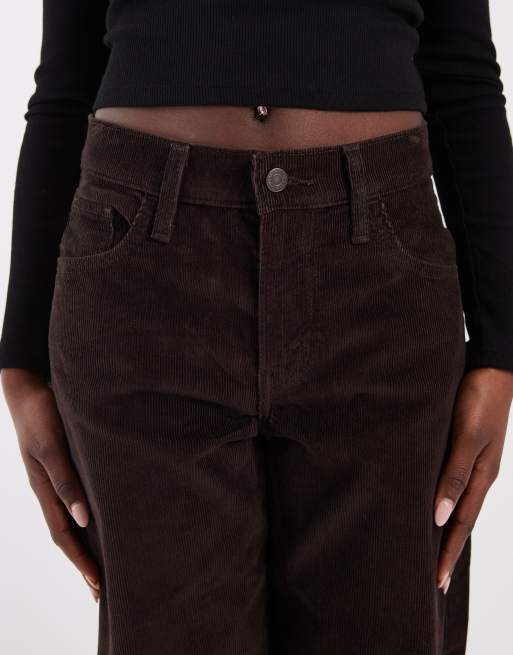 Levi's middy wide denim jeans in brown, 5 of 5
