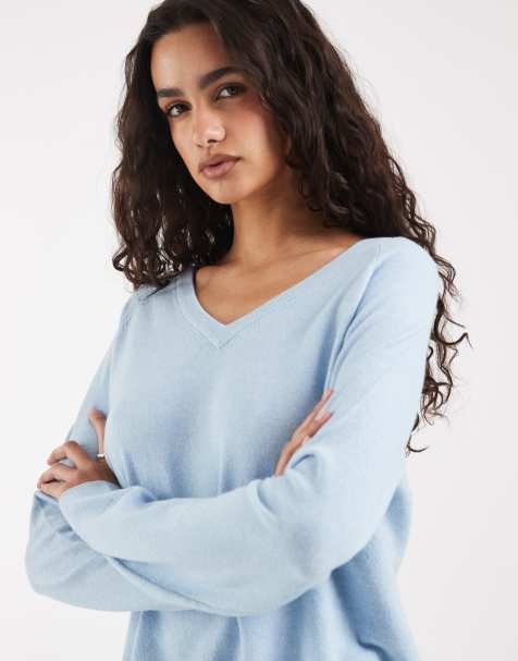 Levi's miękki sweter z dekoltem w kształcie litery V w kolorze niebieskim - view 1