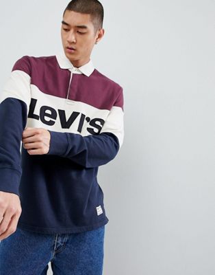 Levi's mighty blocked logo rugby shirt 
