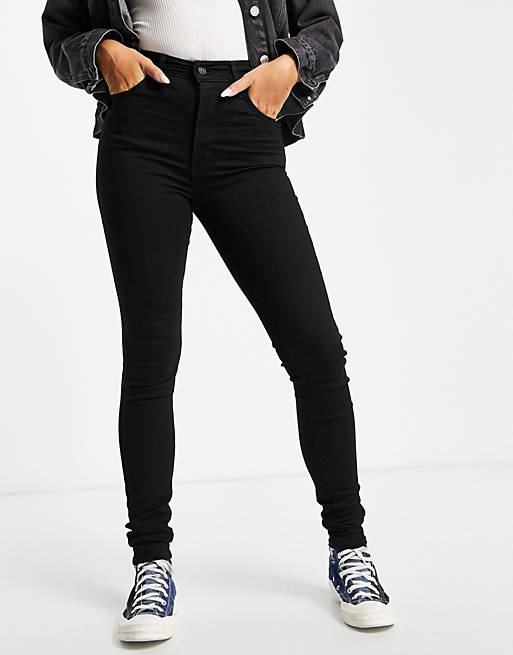 Levi's - Mile High - Skinny jeans in effen zwart