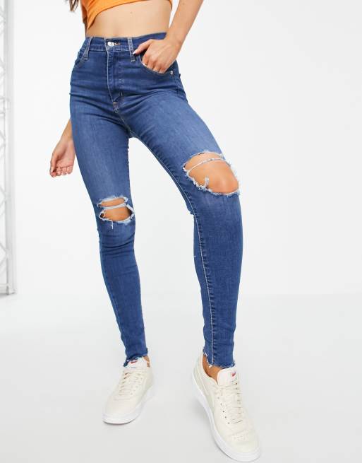 Levi's mile high super skinny jeans in mid wash blue | ASOS