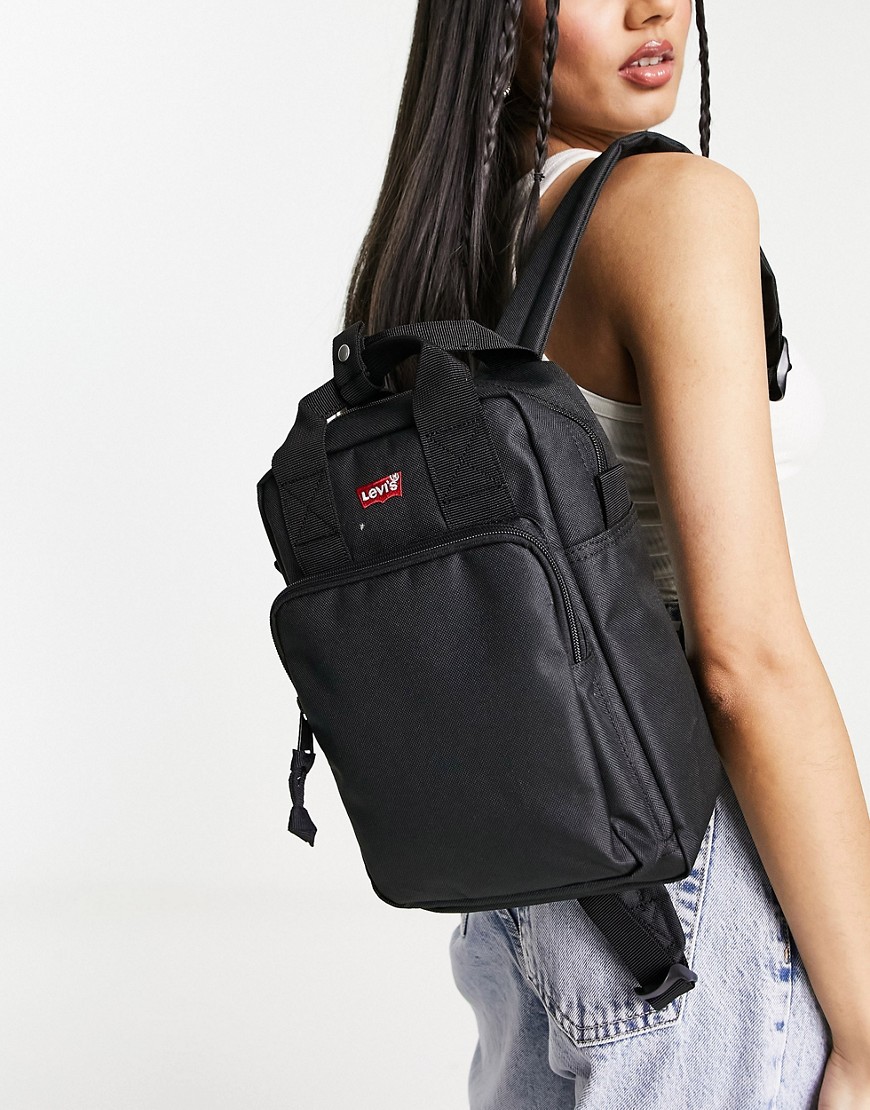 Levi’s mini backpack in black with batwing logo