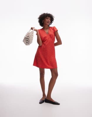 Levi's - Mini-Freizeitkleid in gepunktetem Rot