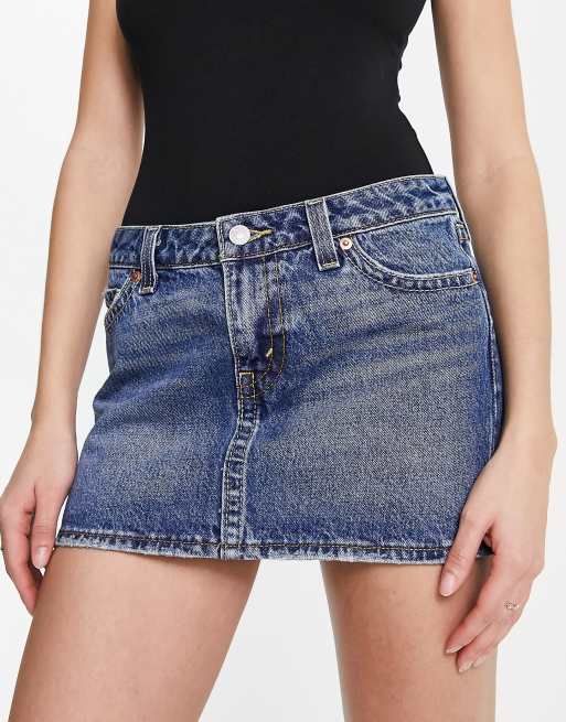 Levi's mini skirt in mid wash blue | ASOS