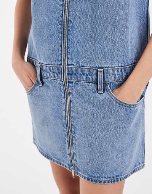 Levi's mini zip dress in blue, 2 of 4