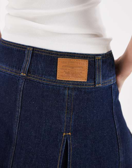 Levis - Minigonna di jeans blu scuro, 3 di 5