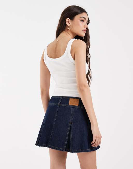 Levis - Minigonna di jeans blu scuro, 5 di 5