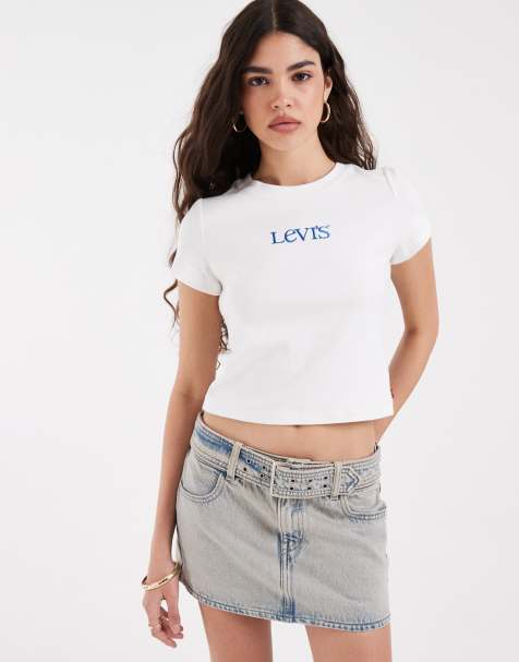 Levi's minirok met lage taille in lichtblauw - view 1